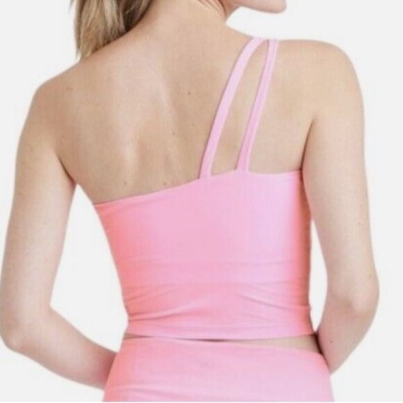 All in Motion Women Bra Athletic Light Support Asymmetric Crop Pink nwt XS - Picture 3 of 8